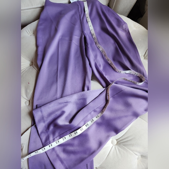 Zara Pants - Zara flare satin effects pants side slit lilac size M BNWT